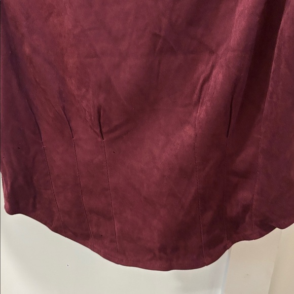 Bagatelle Sz Small Maroon Top Blouse Button Up Down Corset Style Sexy Balloon - Picture 10 of 13